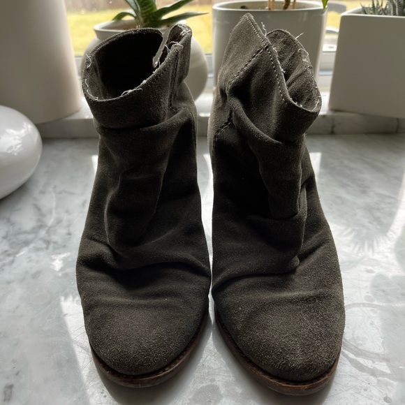 Splendid Olive Green Rouched Suede Booties - Picture 5 of 16